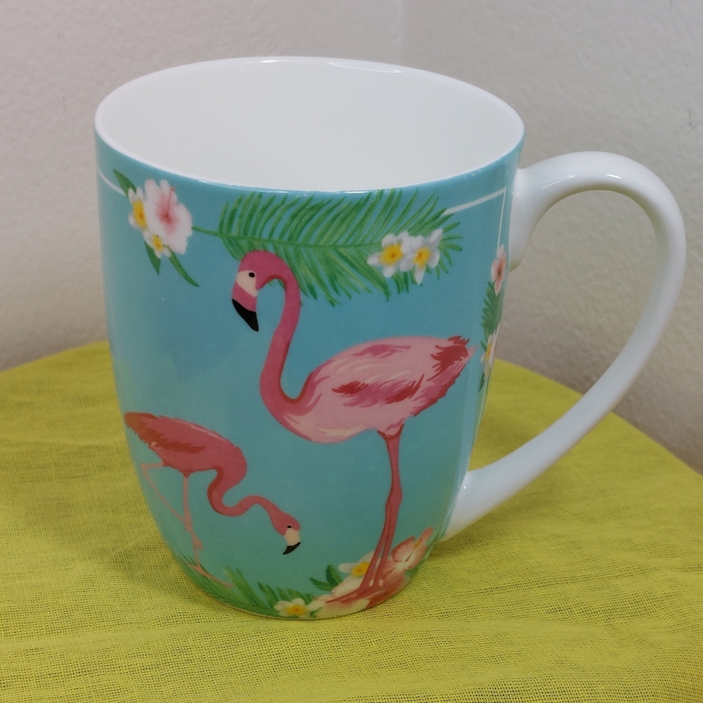 Lan Hung Porcelain Coffee Mug/Tea Cup Flamingos